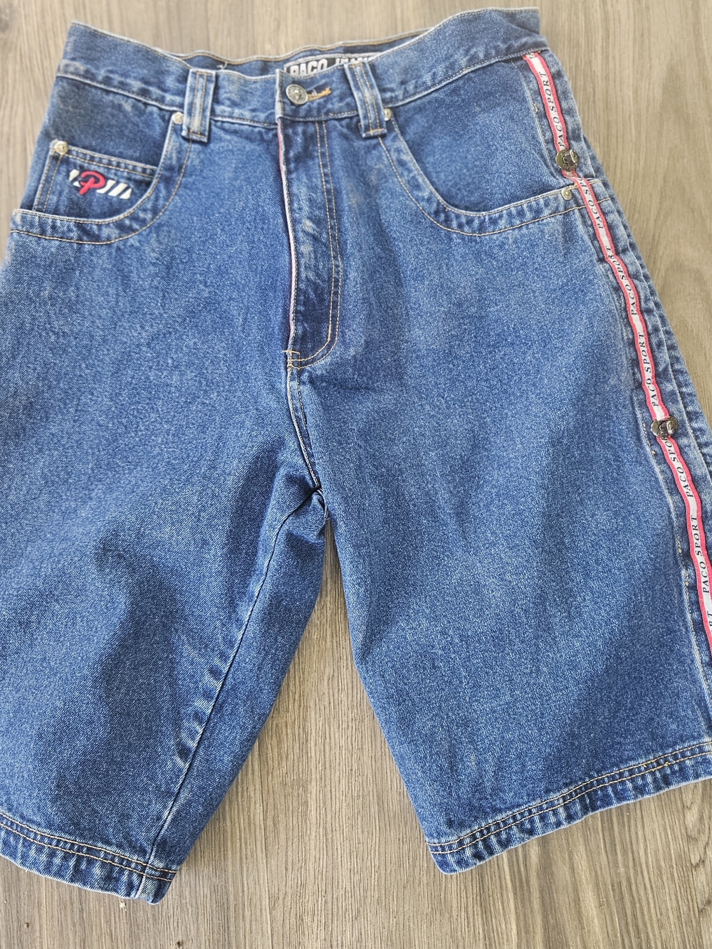 90's VINTAGE PACO JEANS SHORTS WIDE SNAP BUTTONS SIZE 32 MENS
